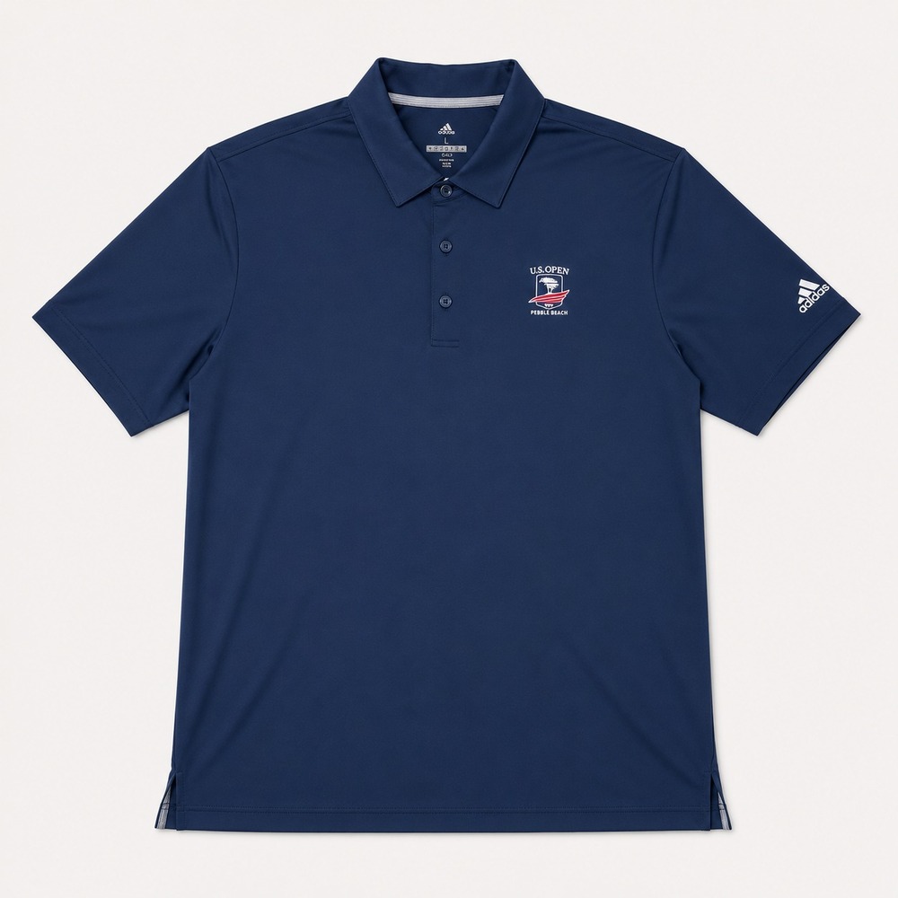 Adidas Golf Polo Shirt Mens Large Blue U.S. Open 2019 Pebble Beach NWT